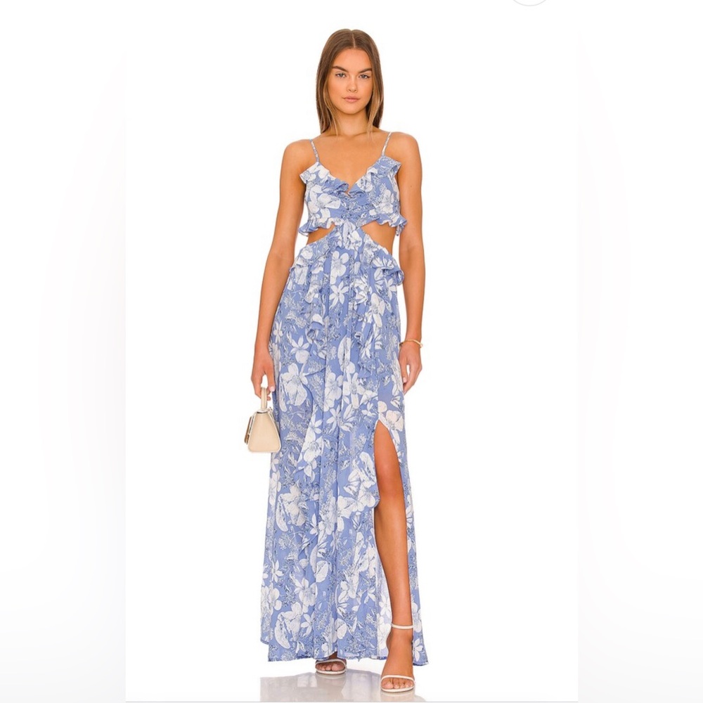 ASTR The Label- NWOT- Palace Dress in Blue & White Floral-Size Small.